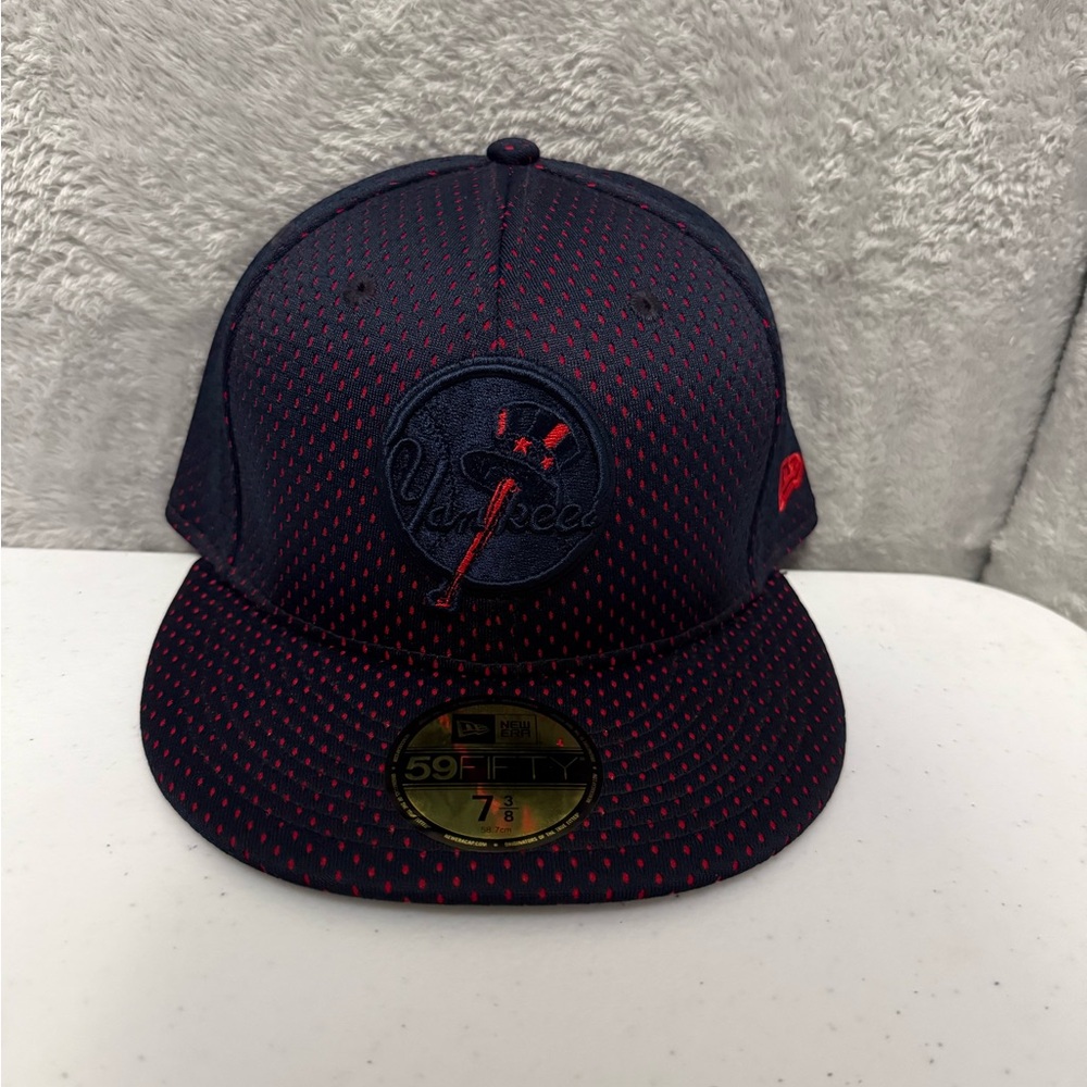 NEW ERA 59 FIFTY MLB NEW YORK YANKEES BLUE RED MESH FITTED HAT SZ 7 3/8 NEW